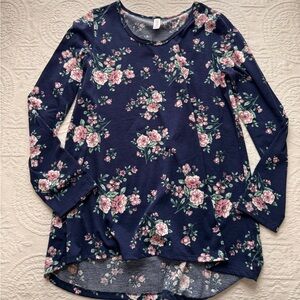 LuLaRoe Navy Floral Long Sleeve Top